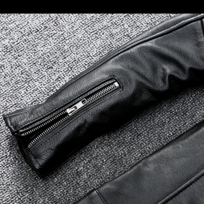 Áo khoác da bò thật AKD013 đen