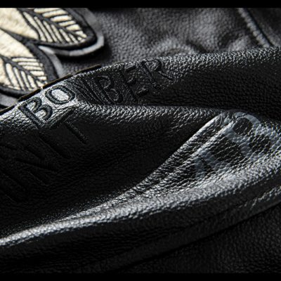 Áo khoác da nam béo AKD028 đen