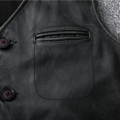 Áo gile da AKD029 đen