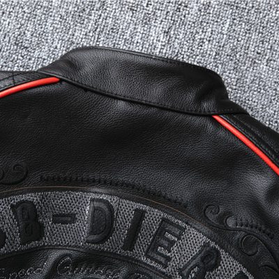 Áo da thật đẹp AKD024 đen