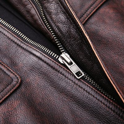 Áo da nam size lớn AKD027 nâu đỏ