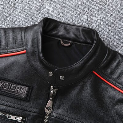 Áo da thật đẹp AKD024 đen