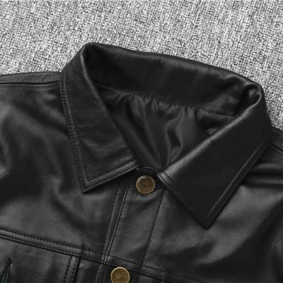 Áo da nam đẹp AKD030 đen