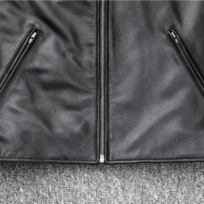 Áo da bò thật AKD012 đen