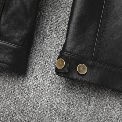 Áo da nam đẹp AKD030 đen