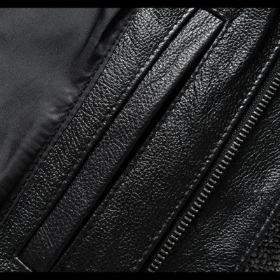 Áo khoác da nam béo AKD028 đen