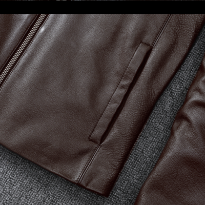 Áo da nam size lớn AKD031 nâu đậm