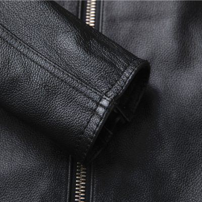 Áo da thật đẹp AKD024 đen