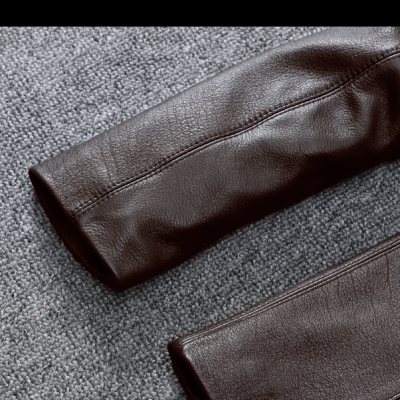 Áo da nam size lớn AKD031 nâu đậm