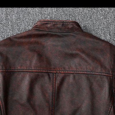 Áo da thật size lớn AKD022 nâu