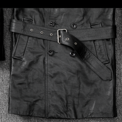 Áo khoác da thật nam AKD032 đen