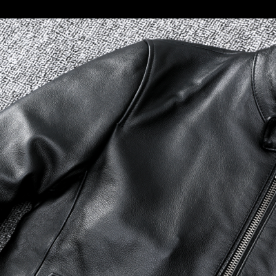 Áo khoác da bò thật AKD013 đen
