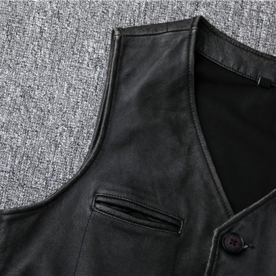 Áo gile da AKD029 đen