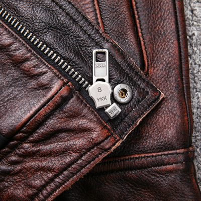 Áo da nam size lớn AKD027 nâu đỏ