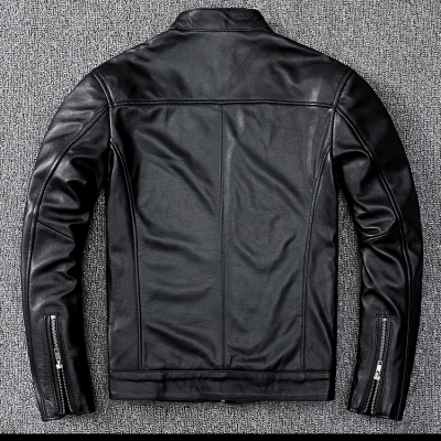 Áo khoác da bò thật AKD013 đen