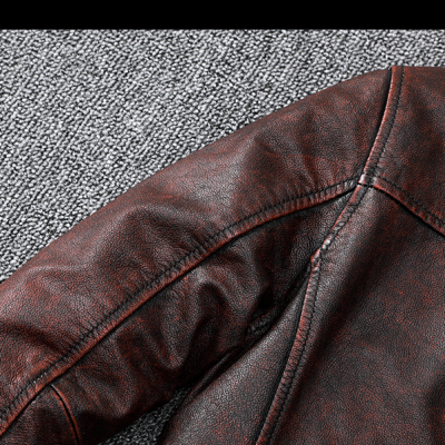 Áo da thật size lớn AKD022 nâu