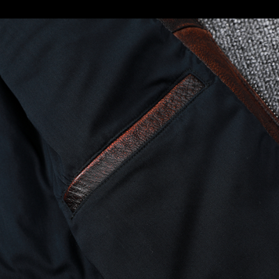 Áo da bò size lớn AKD019 nâu đỏ