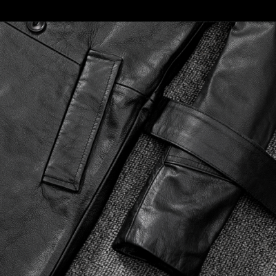 Áo khoác da thật nam AKD032 đen