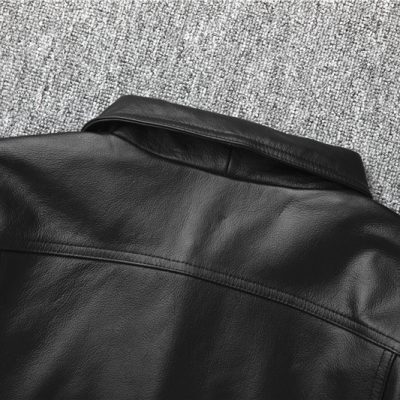 Áo da nam đẹp AKD030 đen