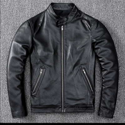 Áo khoác da bò thật AKD013 đen