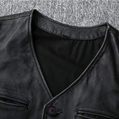 Áo gile da AKD029 đen