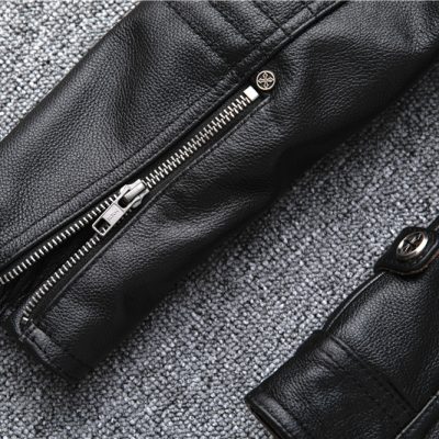 Áo da thật đẹp AKD024 đen