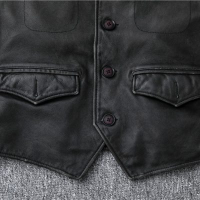 Áo gile da AKD029 đen