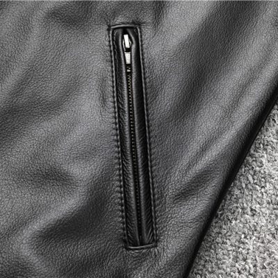 Áo da bò thật AKD012 đen