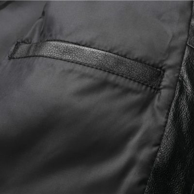 Áo da bò thật AKD012 đen