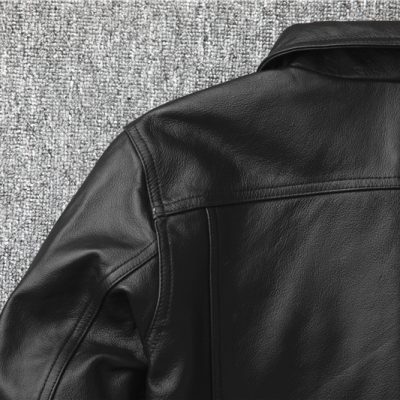 Áo da nam đẹp AKD030 đen