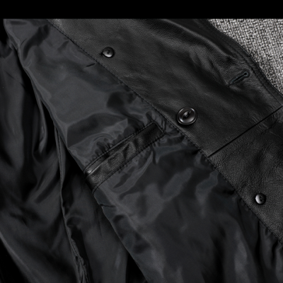 Áo khoác da thật nam AKD032 đen