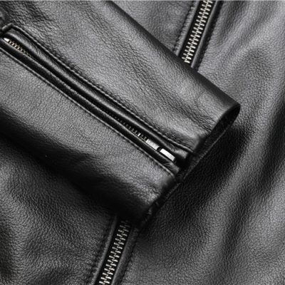 Áo da bò thật AKD012 đen