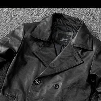 Áo khoác da thật nam AKD032 đen