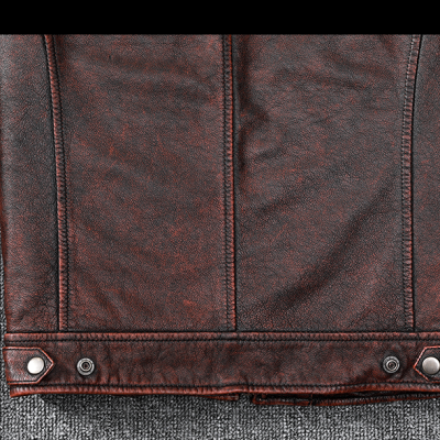 Áo da thật size lớn AKD022 nâu