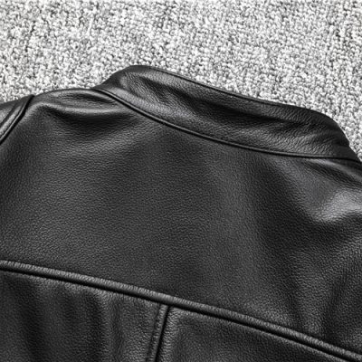 Áo da bò thật AKD012 đen