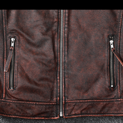 Áo da thật size lớn AKD022 nâu