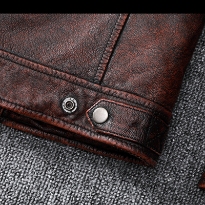 Áo da thật size lớn AKD022 nâu