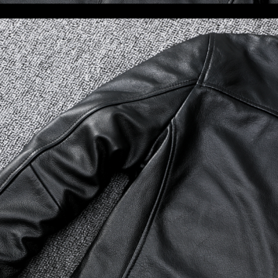 Áo khoác da bò thật AKD013 đen