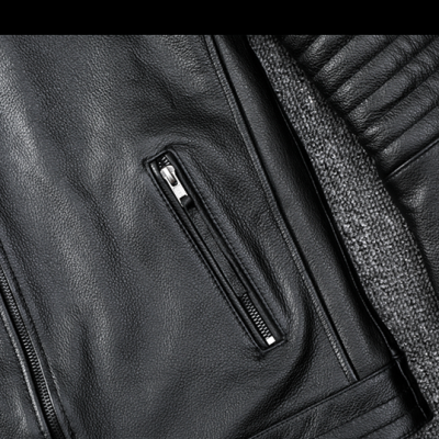 Áo khoác nam da bò thật AKD025 đen