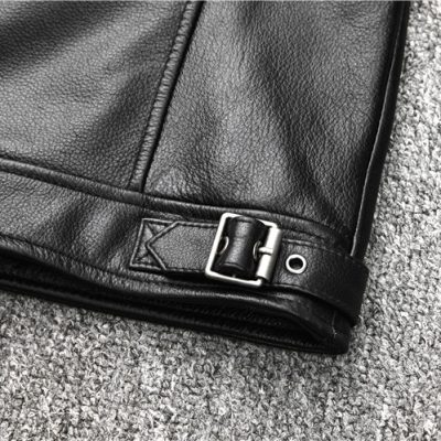 Áo da bò thật AKD012 đen