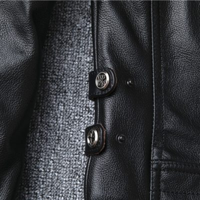 Áo da thật đẹp AKD024 đen