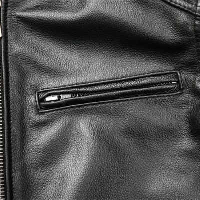 Áo da bò thật AKD012 đen