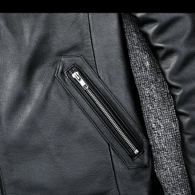 Áo khoác da bò thật AKD013 đen