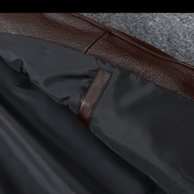 Áo da nam size lớn AKD031 nâu đậm