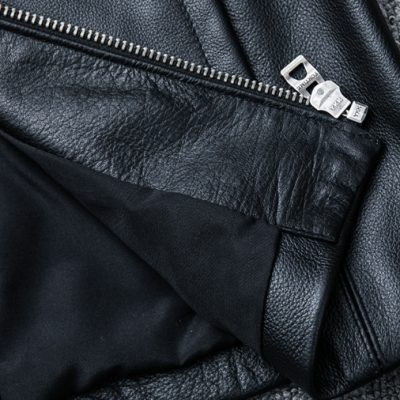 Áo da thật size to AKD018 đen