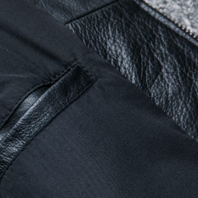 Áo da thật size to AKD018 đen