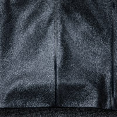 Áo da thật size to AKD018 đen