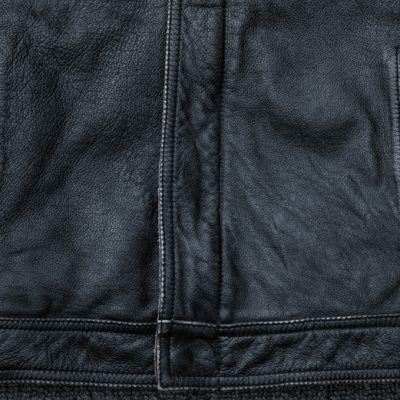 Áo da bò thật big size AKD014 đen