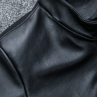 Áo da thật size to AKD018 đen