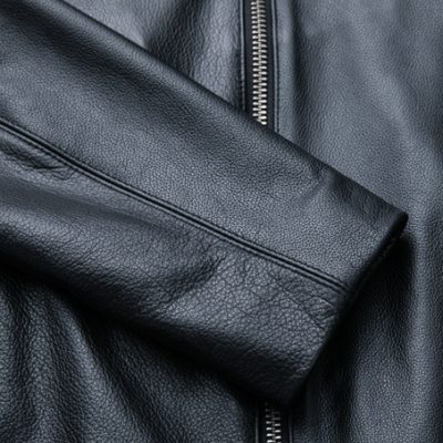 Áo da thật size to AKD018 đen